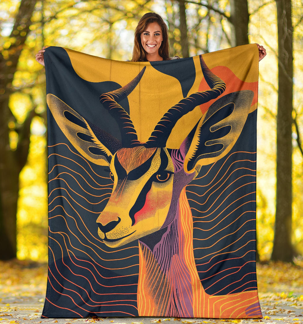 Gazelle animal Blanket, Trippy Psychedelics Gazelle animal Fleece Blanket, Gazelle animal Throw Blanket, Gazelle animal Gifts