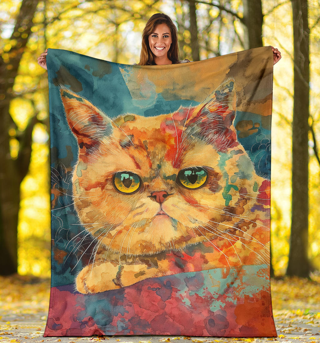 Exotic Shorthair cat Blanket, Trippy Psychedelics Exotic Shorthair cat Fleece Blanket, Exotic Shorthair cat Throw Blanket, Exotic Shorthair cat Gifts