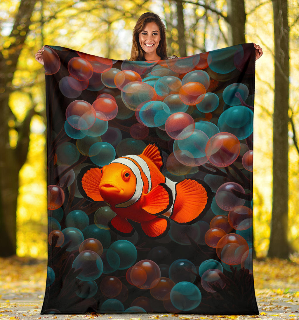 Clownfish Blanket, Clownfish Throw Blanket, Clownfish Gifts