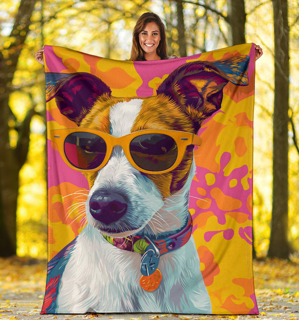 Japanese Terrier Blanket, Trippy Psychedelics Japanese Terrier Fleece Blanket, Japanese Terrier Throw Blanket, Japanese Terrier Gifts