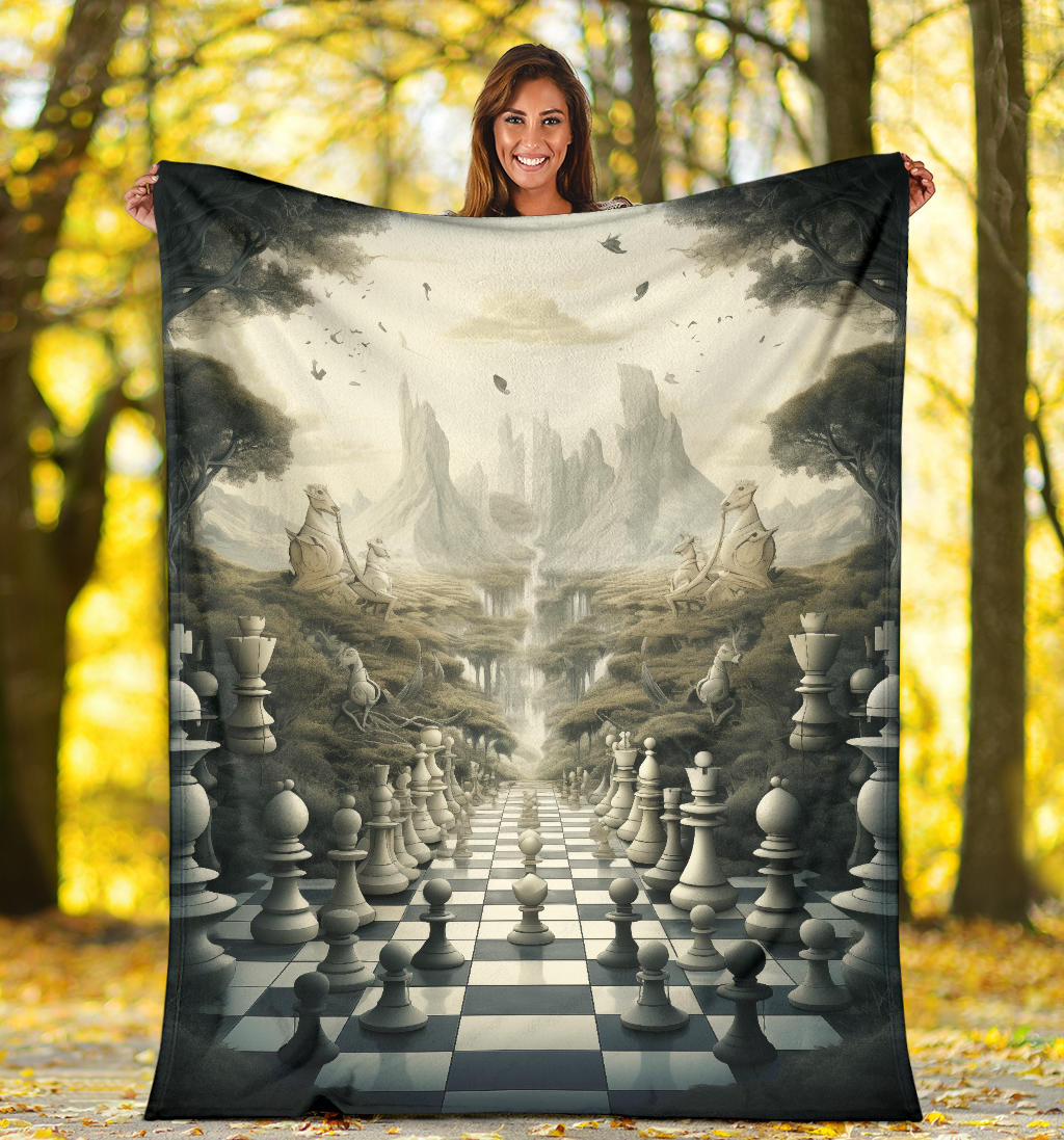 Chess Blanket, Chess Fleece Blanket, Chess Gifts, Chess Neuveau art, Chess Custom Name, Chess Throw Blanket