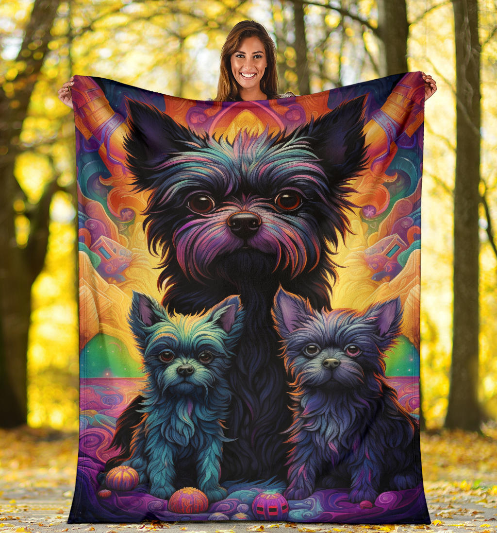 Affenpinscher Blanket, Trippy Psychedelics Affenpinscher Fleece Blanket, Affenpinscher Throw Blanket, Affenpinscher Gifts