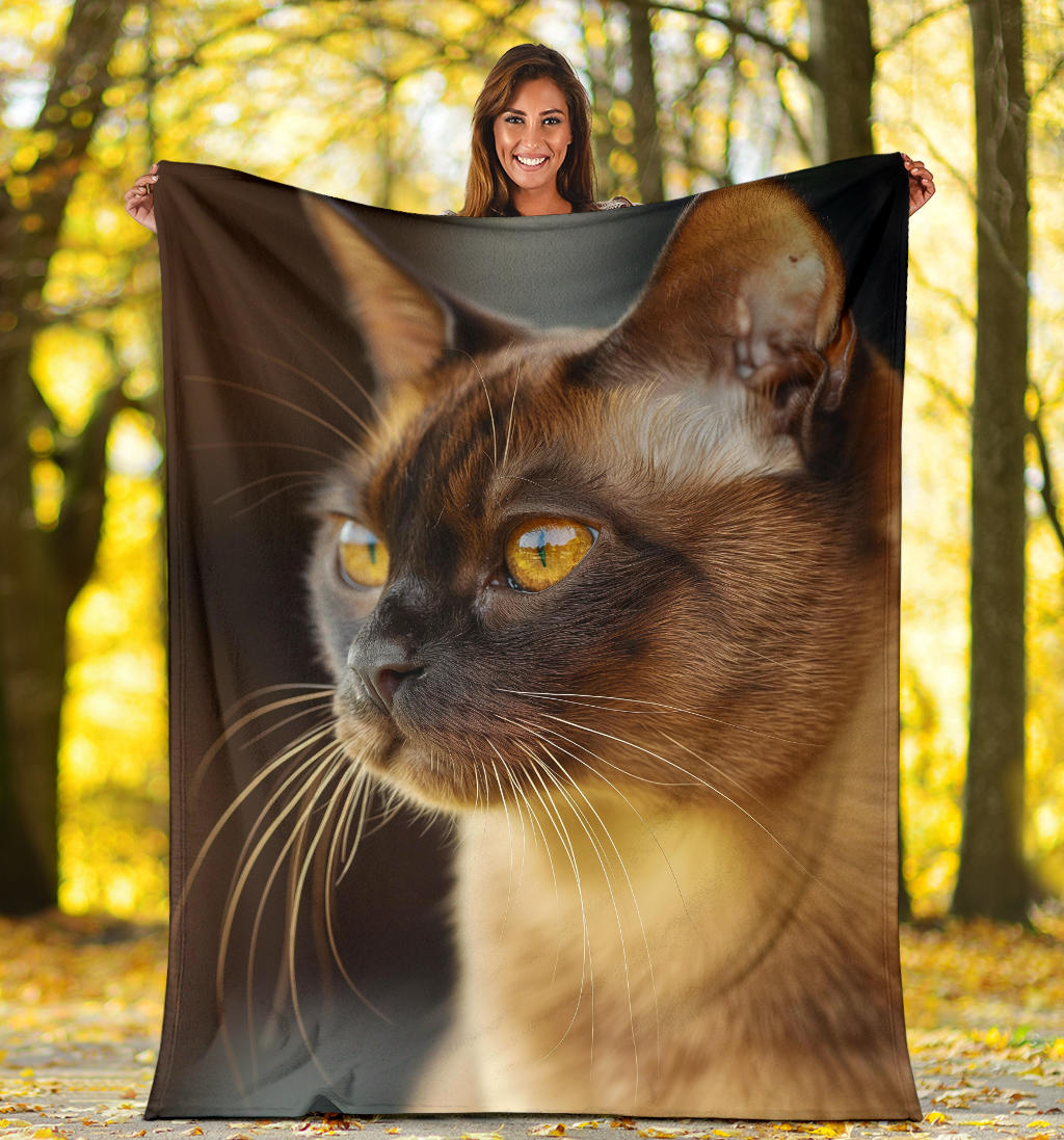 Burmese cat Blanket, Trippy Psychedelics Burmese cat Fleece Blanket, Burmese cat Throw Blanket, Burmese cat Gifts