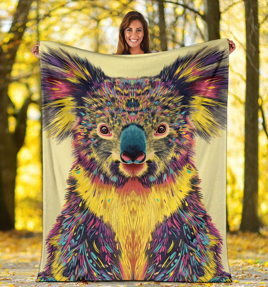 Koala animal Blanket, Trippy Psychedelics Koala animal Fleece Blanket, Koala animal Throw Blanket, Koala animal Gifts