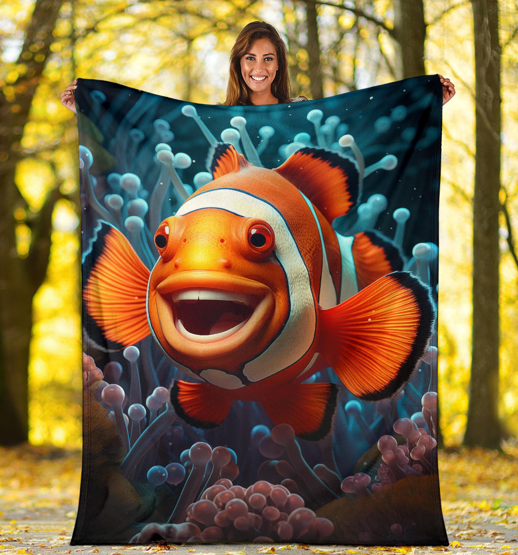 Clownfish Blanket, Clownfish Throw Blanket, Clownfish Gifts