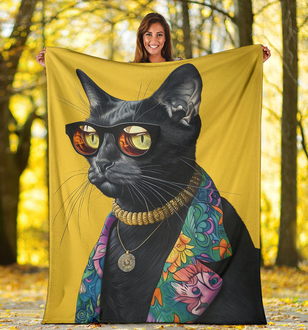 Korat cat Blanket, Trippy Psychedelics Korat cat Fleece Blanket, Korat cat Throw Blanket, Korat cat Gifts