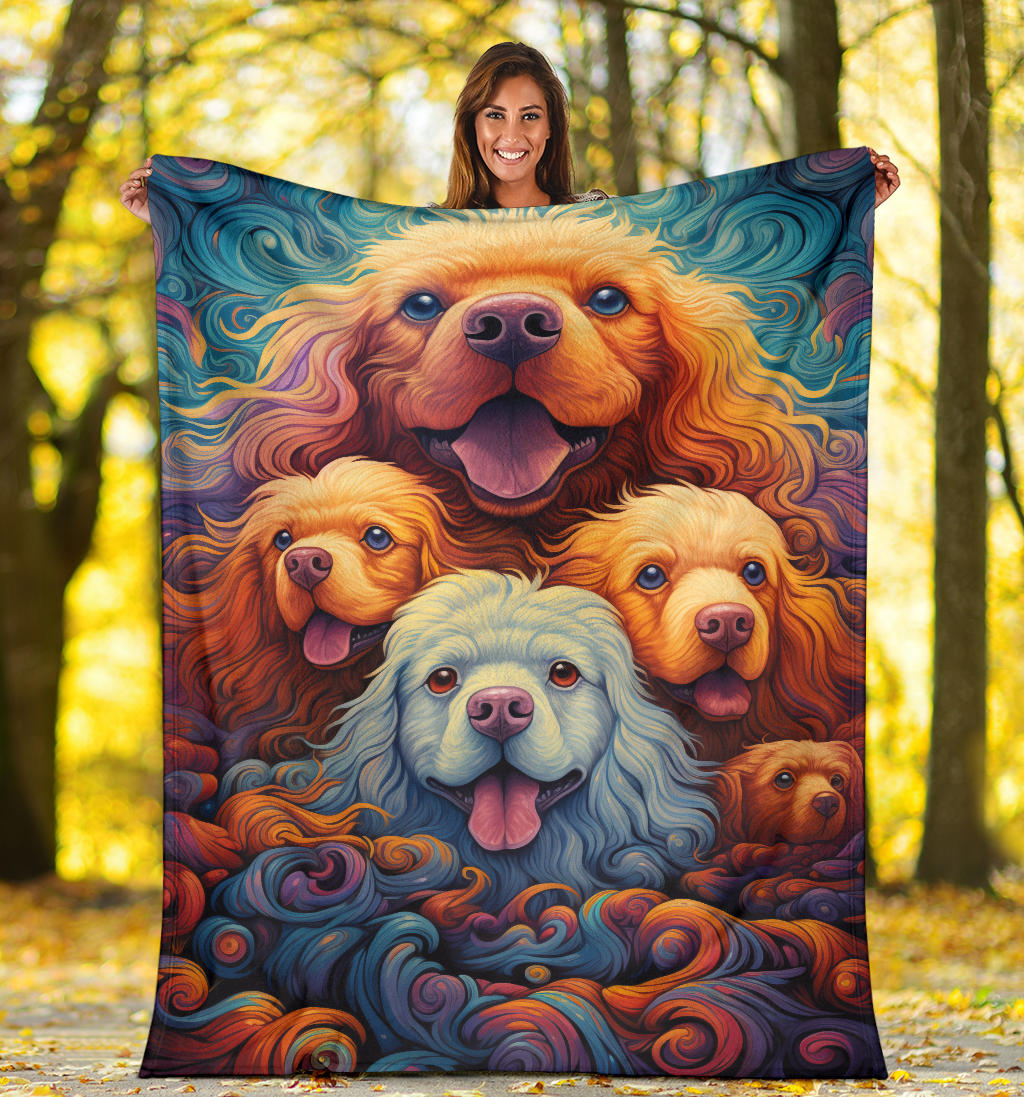 Bolognese Blanket, Trippy Psychedelics Bolognese Fleece Blanket, Bolognese Throw Blanket, Bolognese Gifts