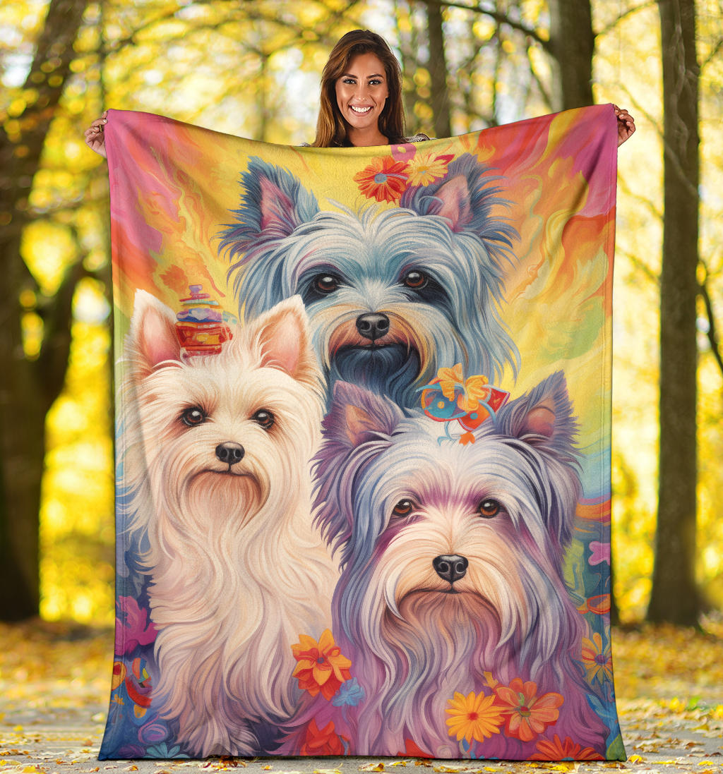 Biewer Terri Blanket, Trippy Psychedelics Biewer Terri Fleece Blanket, Biewer Terri Throw Blanket, Biewer Terri Gifts