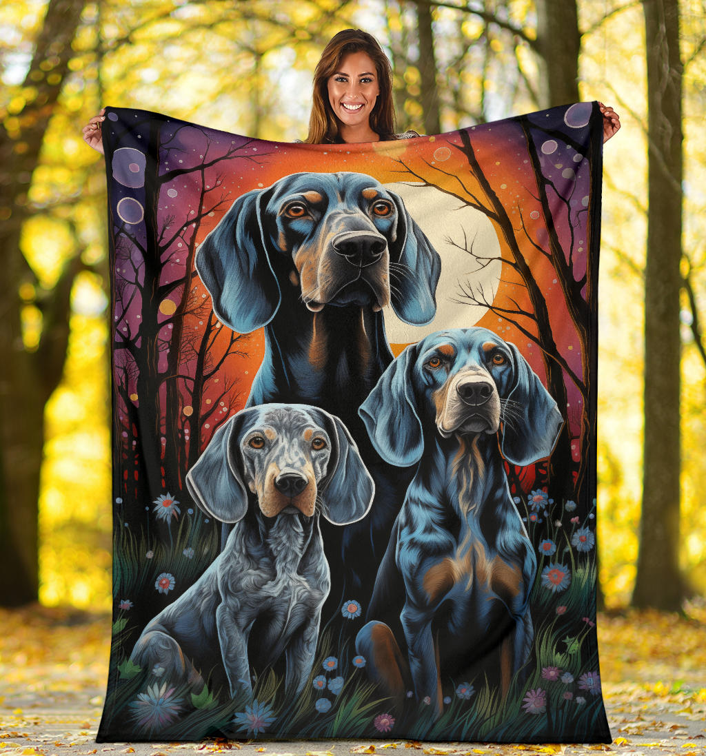 Bluetick Coonhound Blanket, Trippy Psychedelics Bluetick Coonhound Fleece Blanket, Bluetick Coonhound Throw Blanket, Bluetick Coonhound Gifts