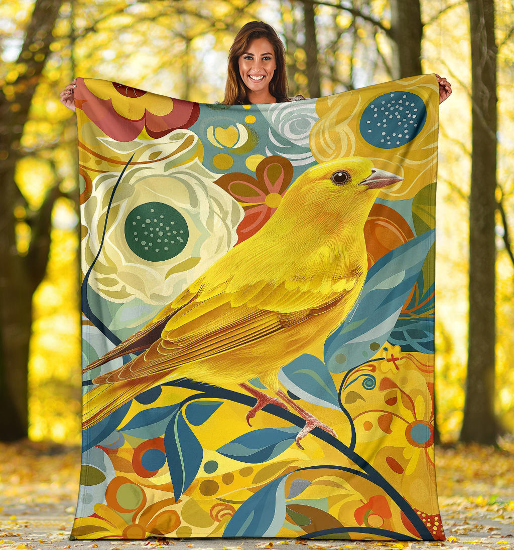 Canary bird Blanket, Trippy Psychedelics Canary bird Fleece Blanket, Canary bird Throw Blanket, Canary bird Gifts