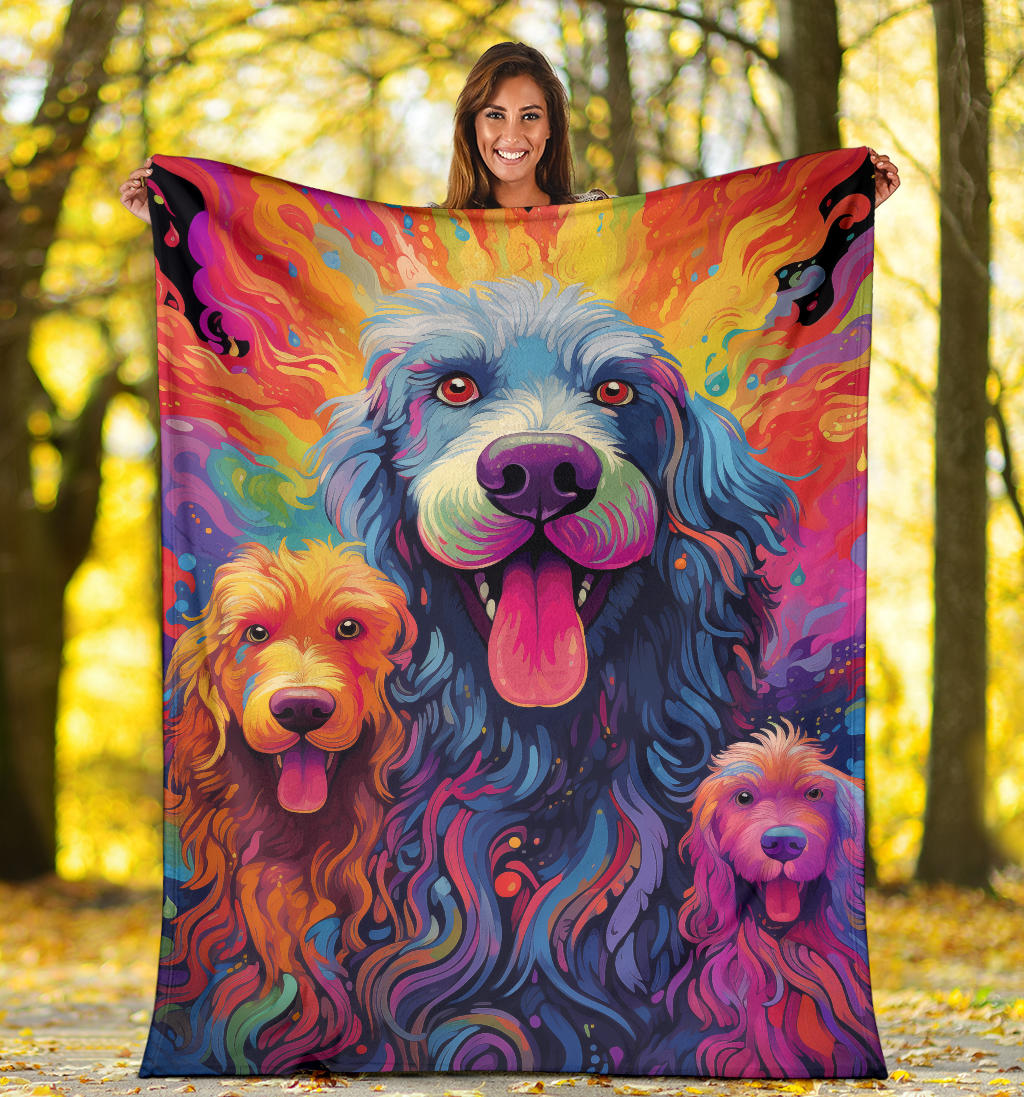 Bergamasco Sheepdog Blanket, Trippy Psychedelics Bergamasco Sheepdog Fleece Blanket, Bergamasco Sheepdog Throw Blanket, Bergamasco Sheepdog Gifts