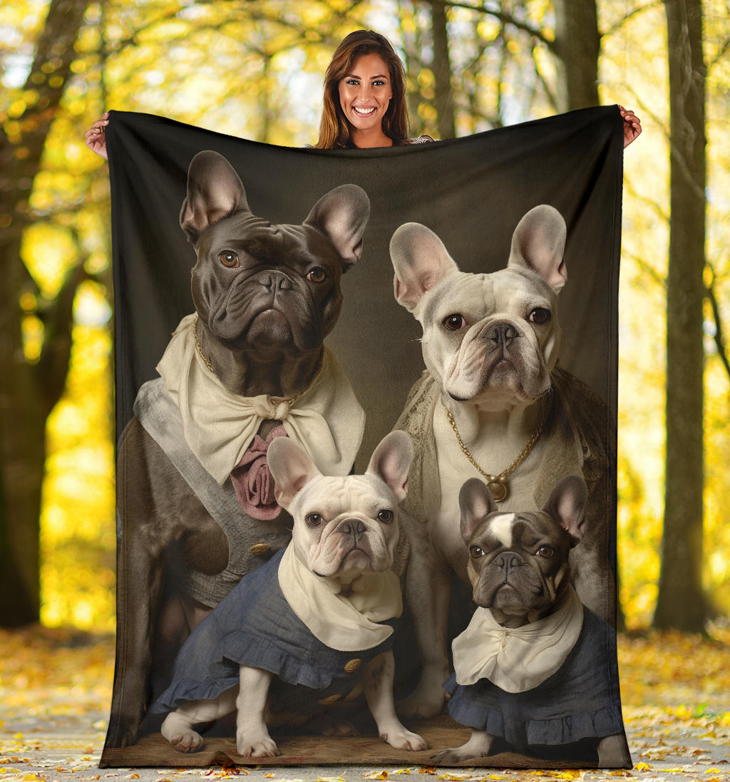 French Bulldog Family Blanket, French Bulldog Throw Blanket, French Bulldog Gifts, French Bulldog Fleece Blanket