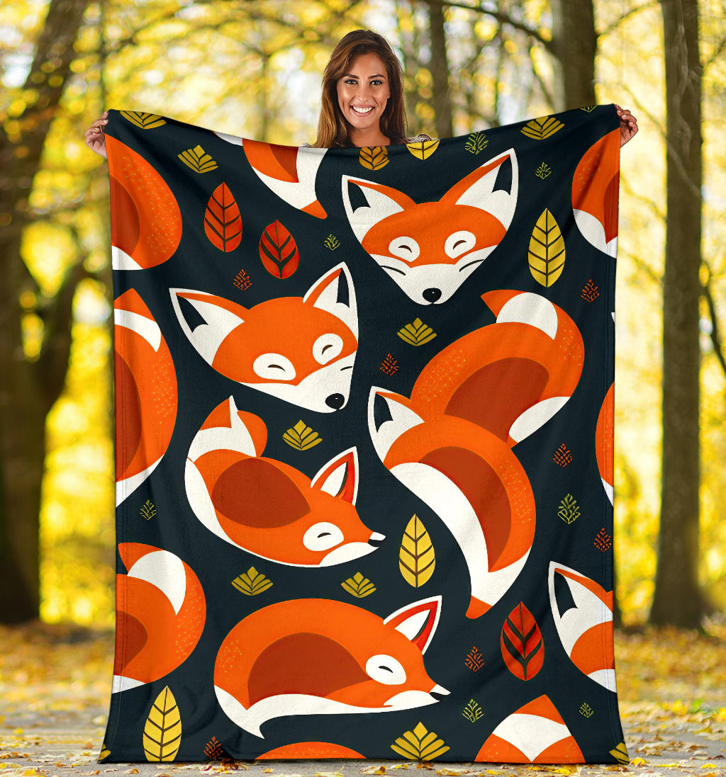 Forest Fox Blanket Fox Fleece Blanket