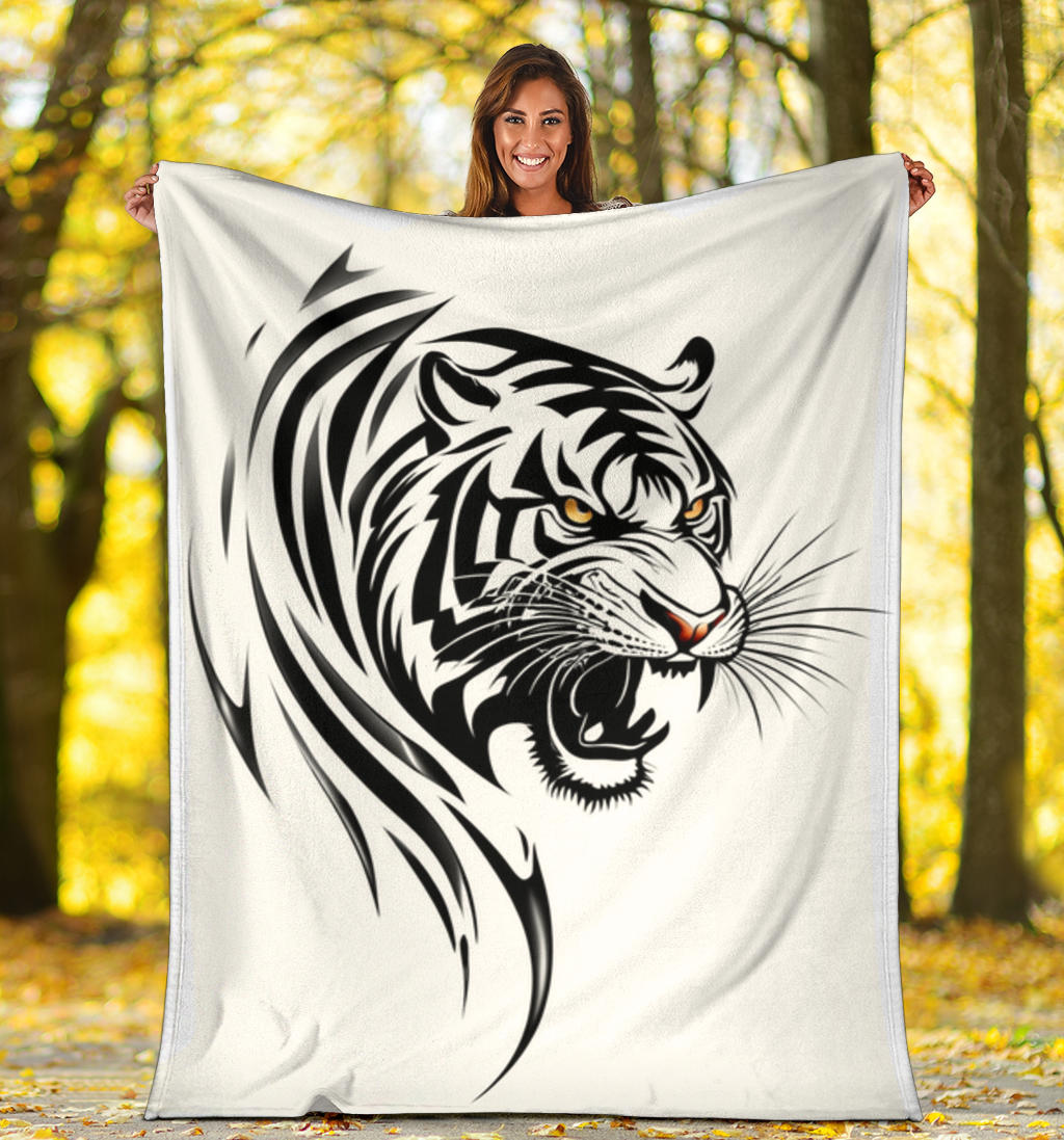 Tribal Tiger Tattoo Blanket