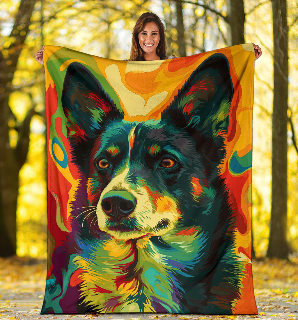 Karelian Bear Dog Blanket, Trippy Psychedelics Karelian Bear Dog Fleece Blanket, Karelian Bear Dog Throw Blanket, Karelian Bear Dog Gifts