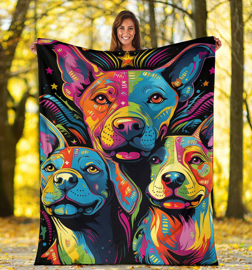 American Staffordshire Terri Blanket, Trippy Psychedelics American Staffordshire Terri Fleece Blanket, American Staffordshire Terri Throw Blanket, American Staffordshire Terri Gifts