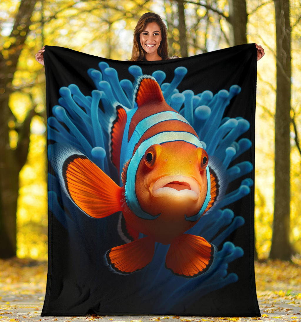 Clownfish Blanket, Clownfish Throw Blanket, Clownfish Gifts