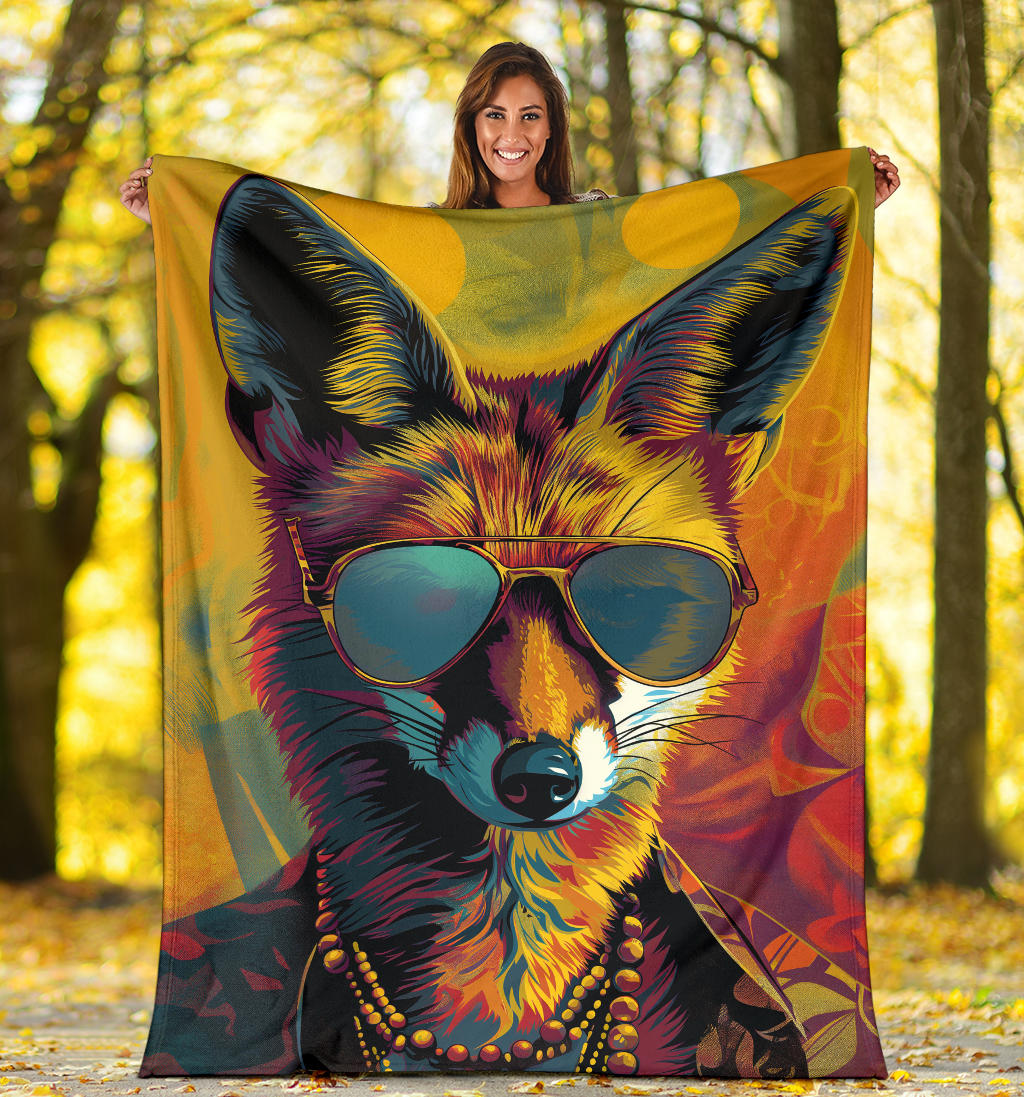 Jackal animal Blanket, Trippy Psychedelics Jackal animal Fleece Blanket, Jackal animal Throw Blanket, Jackal animal Gifts