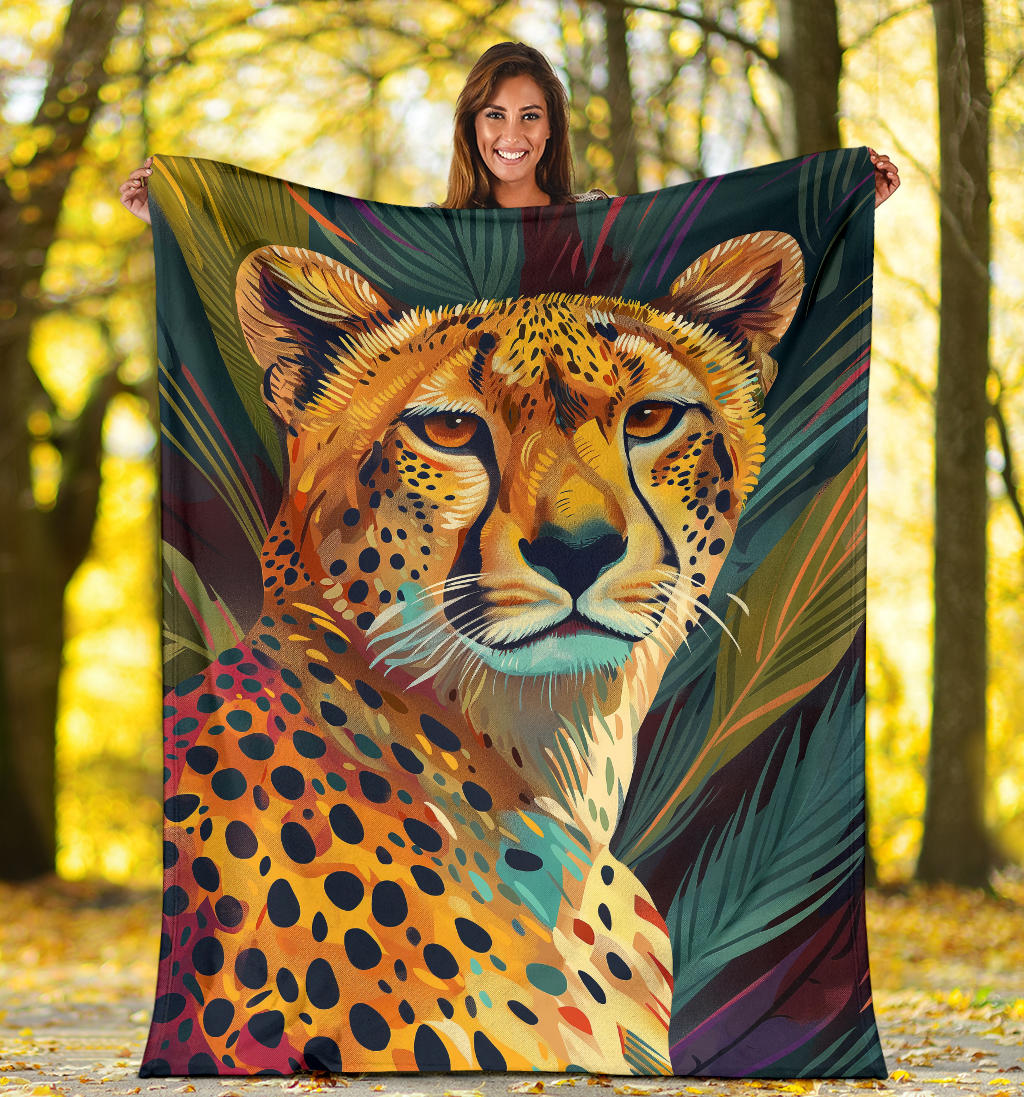 Cheetah Blanket, Trippy Psychedelics Cheetah Fleece Blanket, Cheetah Throw Blanket, Cheetah Gifts