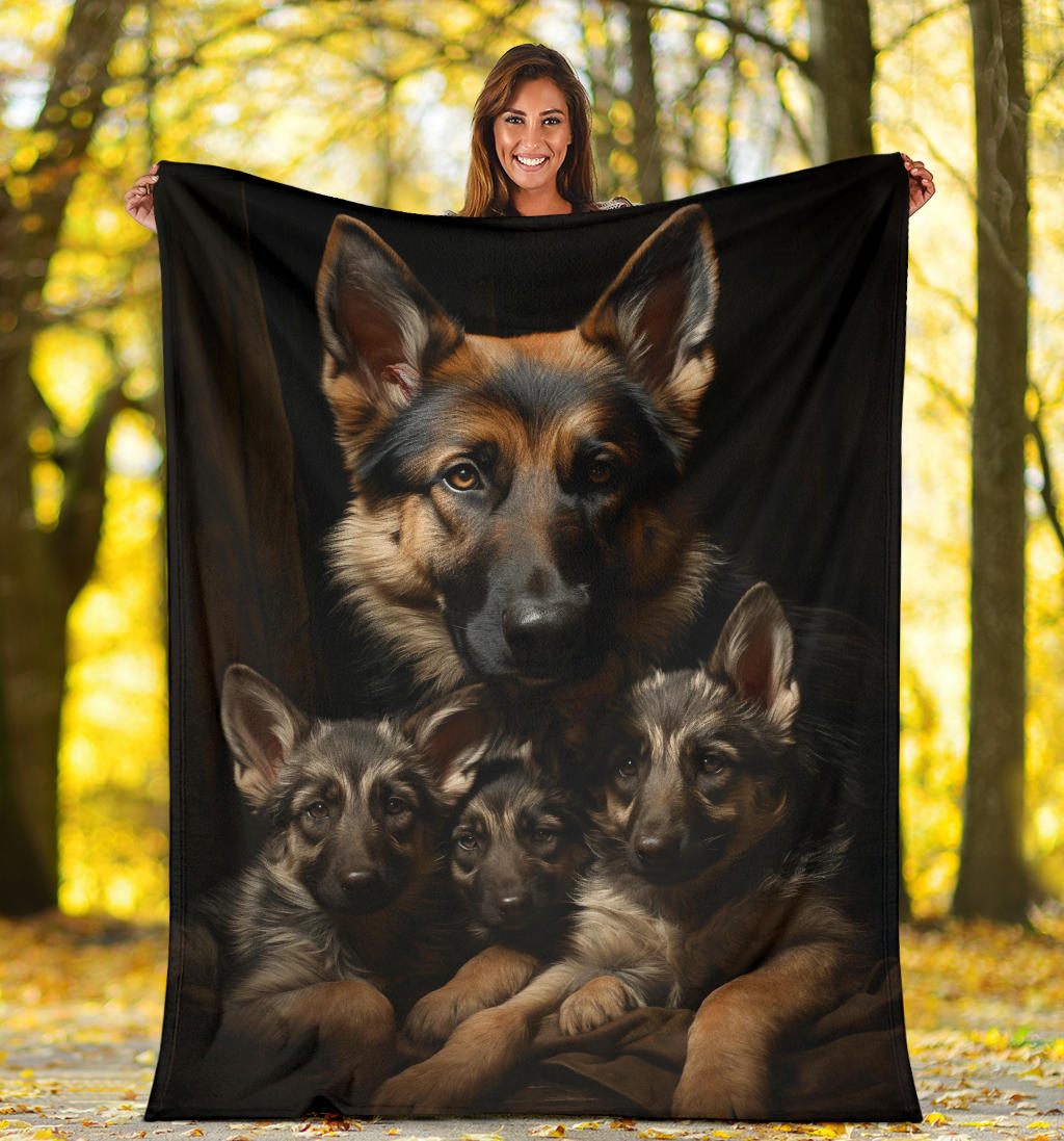 German Shepherd Family Blanket, German Shepherd Gifts, German Shepherd Throw Blanket, German Shepherd Fleece Blanket