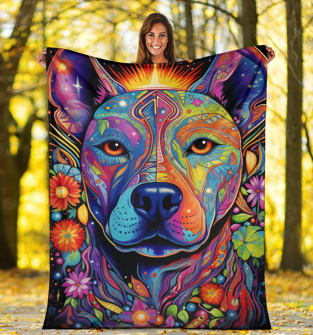 American Staffordshire Terri Blanket, Trippy Psychedelics American Staffordshire Terri Fleece Blanket, American Staffordshire Terri Throw Blanket, American Staffordshire Terri Gifts