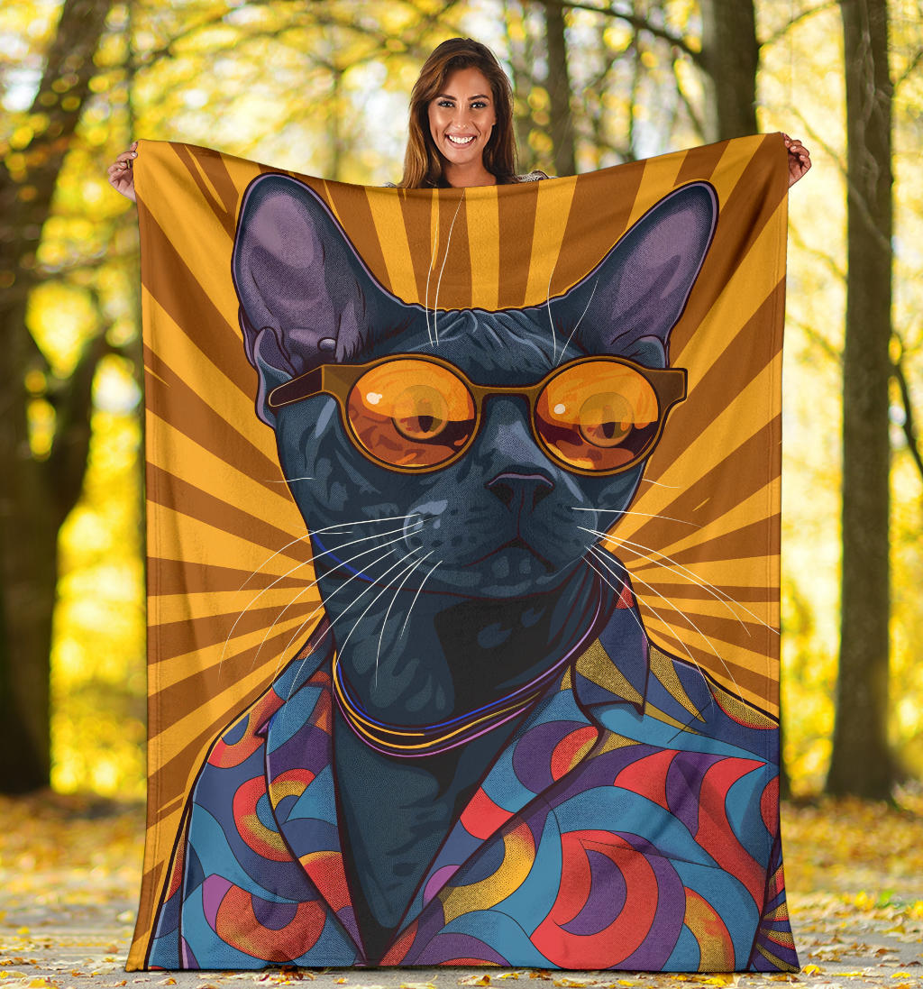 Korat cat Blanket, Trippy Psychedelics Korat cat Fleece Blanket, Korat cat Throw Blanket, Korat cat Gifts