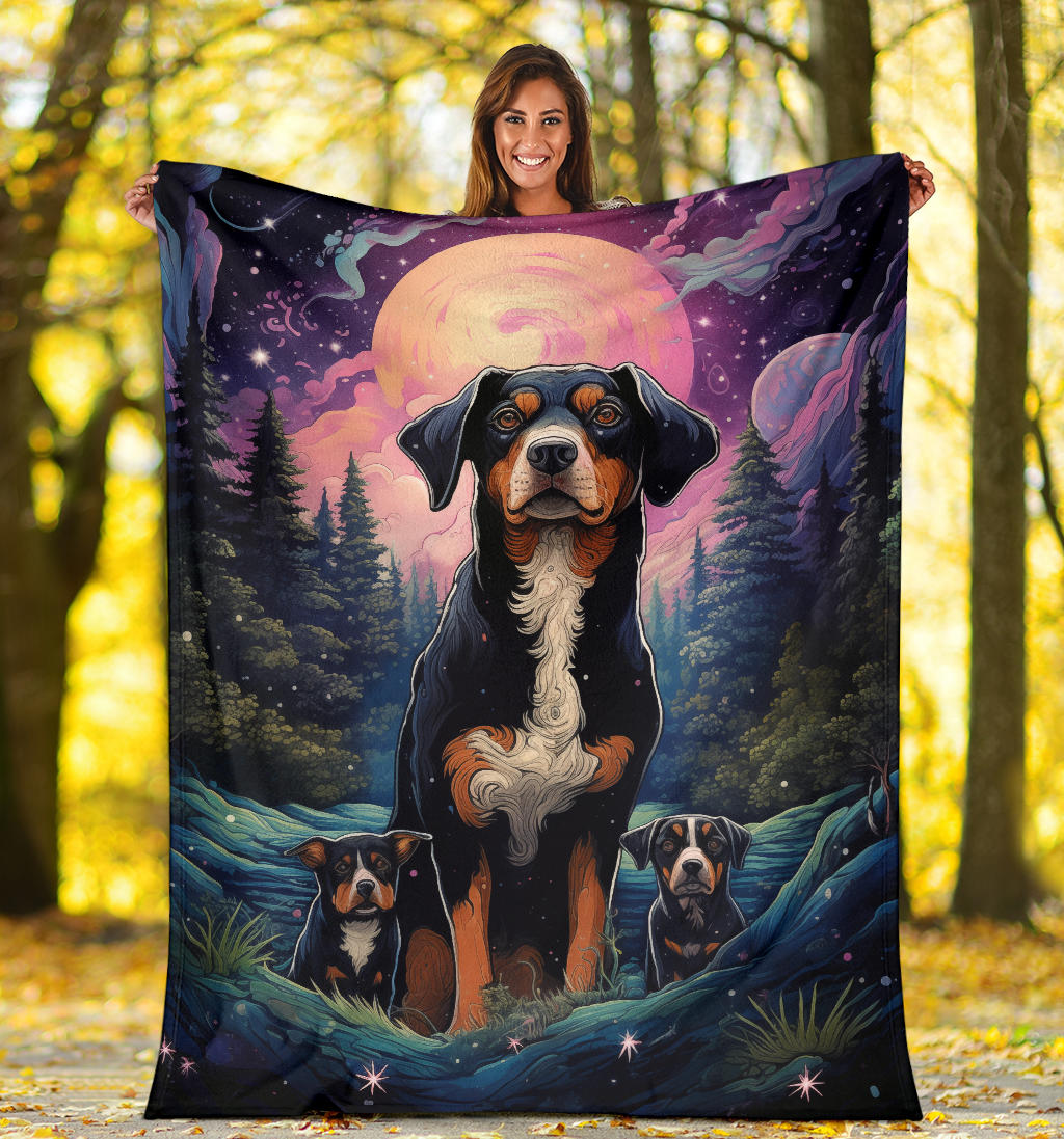 Entlebucher Mountain Blanket, Trippy Psychedelics Entlebucher Mountain Fleece Blanket, Entlebucher Mountain Throw Blanket, Entlebucher Mountain Gifts