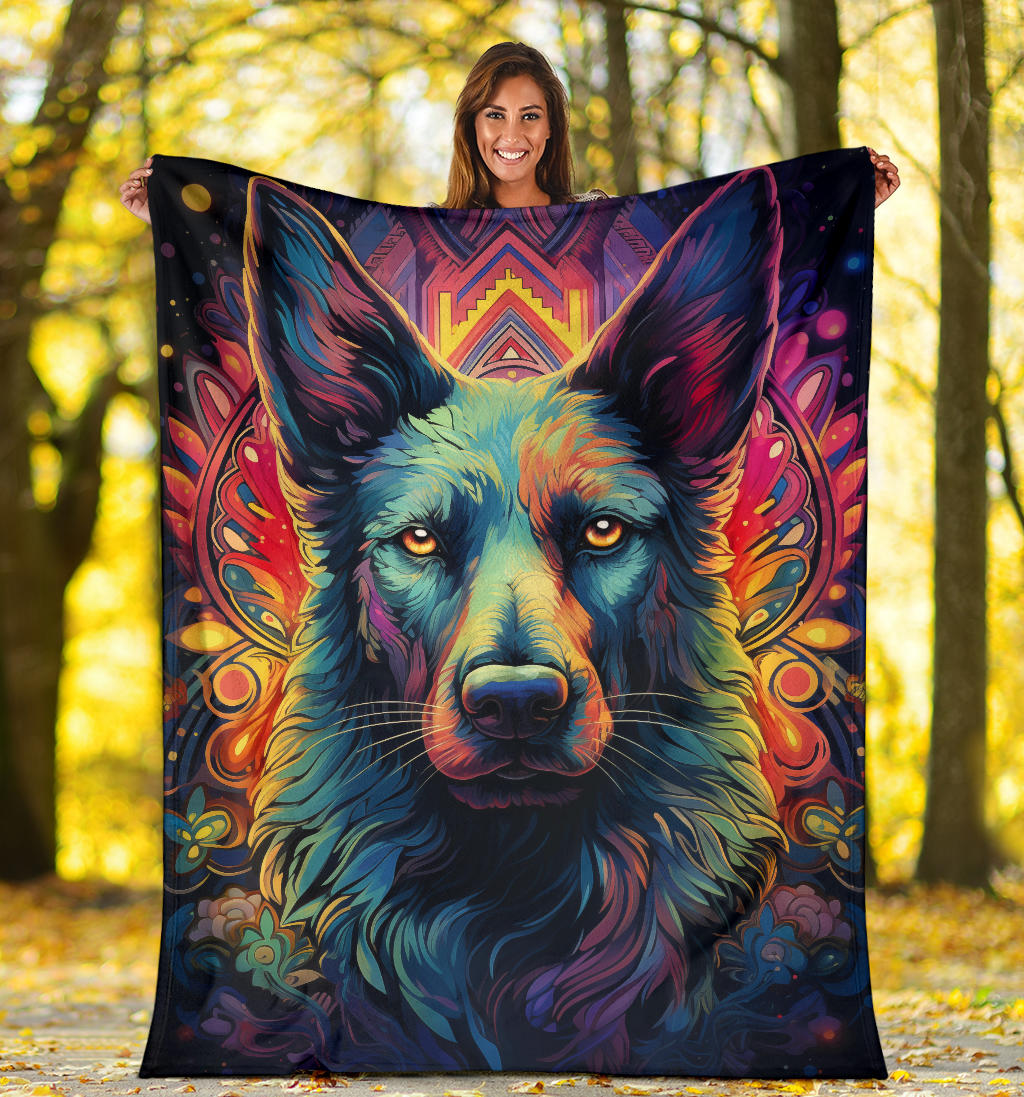 Border Collie Blanket, Border Collie Trippy Psychedelics Blanket, Border Collie Gifts, Border Collie Throw Blanket