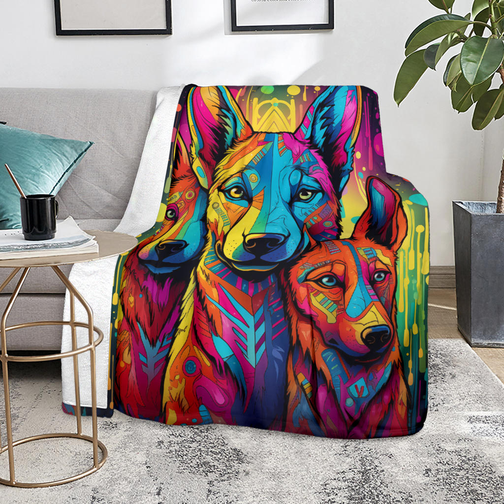 Belgian Malinois Blanket, Trippy Psychedelics Belgian Malinois  Fleece Blanket, Belgian Malinois Throw Blanket, Belgian Malinois Gifts