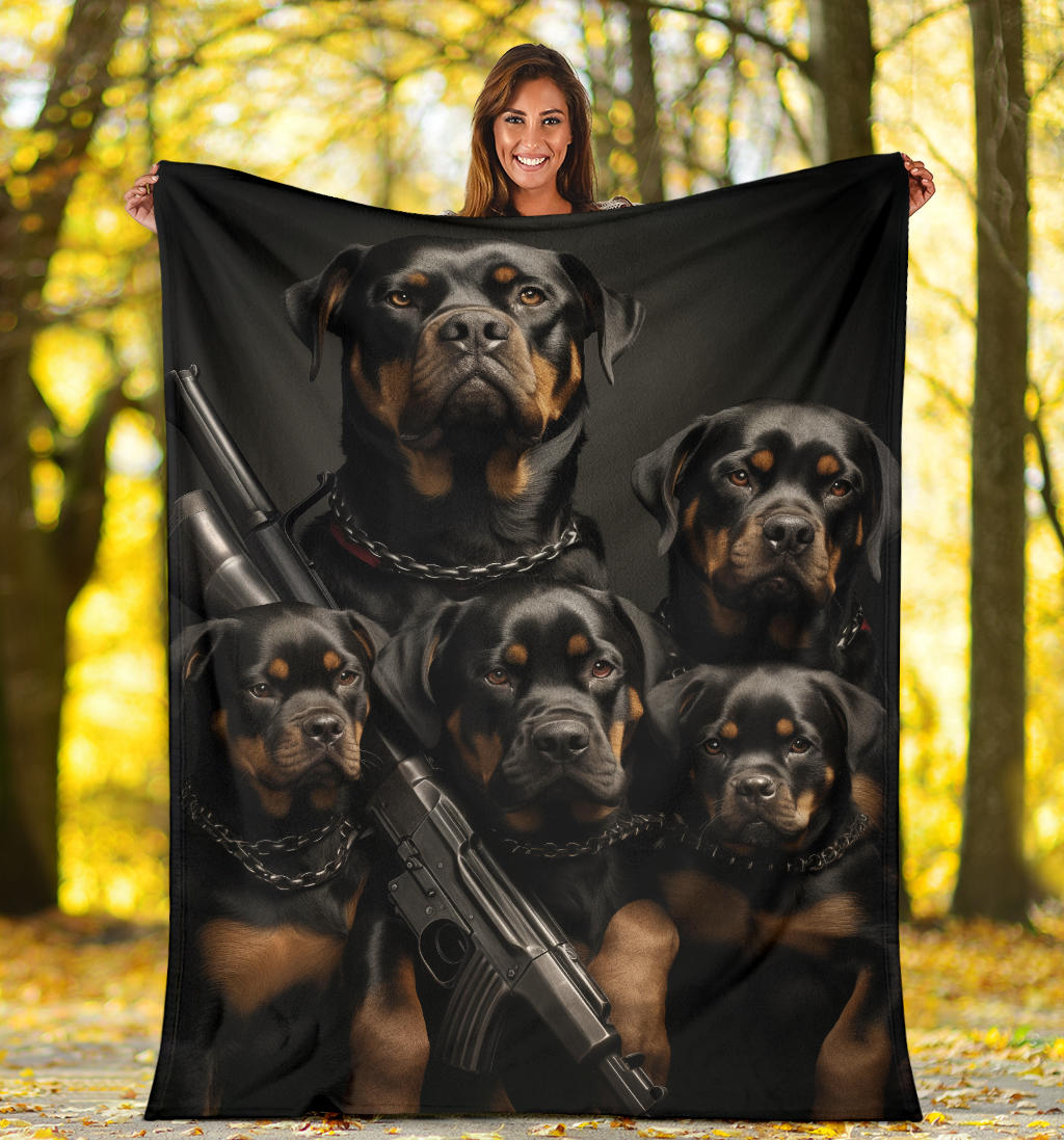 Rottweiler Family Blanket, Rottweiler Blanket, Rottweiler gifts, Rottweiler Throw Blanket