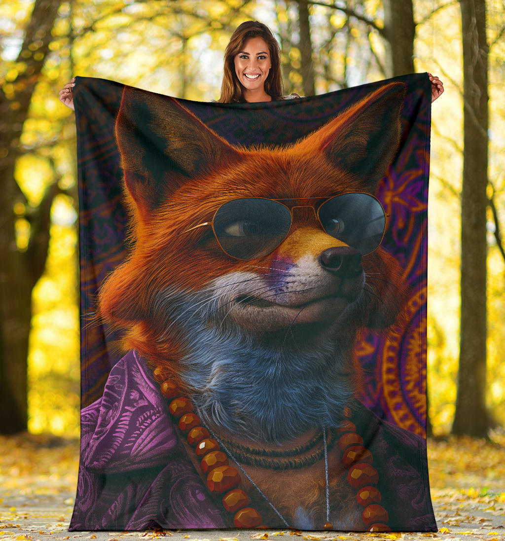 Jackal animal Blanket, Trippy Psychedelics Jackal animal Fleece Blanket, Jackal animal Throw Blanket, Jackal animal Gifts