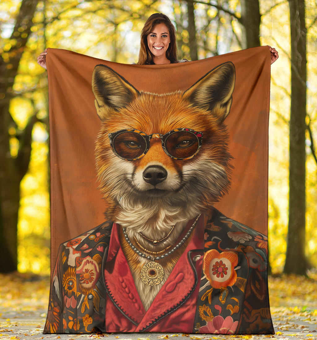 Jackal animal Blanket, Trippy Psychedelics Jackal animal Fleece Blanket, Jackal animal Throw Blanket, Jackal animal Gifts