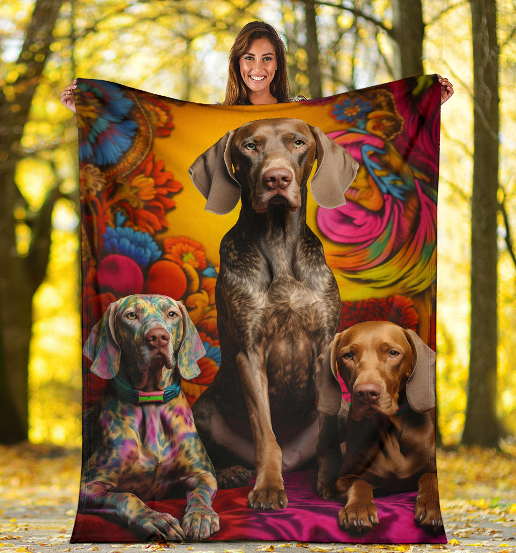 Bracco Italiano Blanket, Trippy Psychedelics Bracco Italiano Fleece Blanket, Bracco Italiano Throw Blanket, Bracco Italiano Gifts