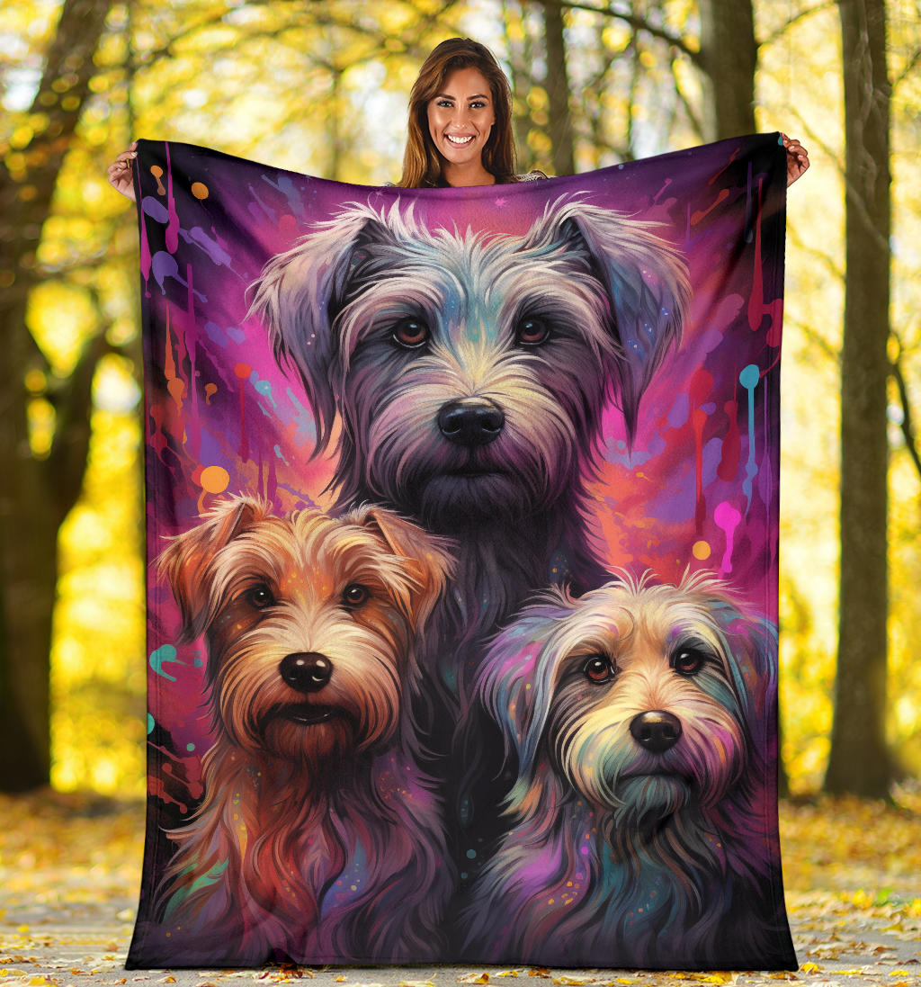 Glen of Imaal Terrier Blanket, Trippy Psychedelics Glen of Imaal Terrier Fleece Blanket, Glen of Imaal Terrier Throw Blanket, Glen of Imaal Terrier Gifts