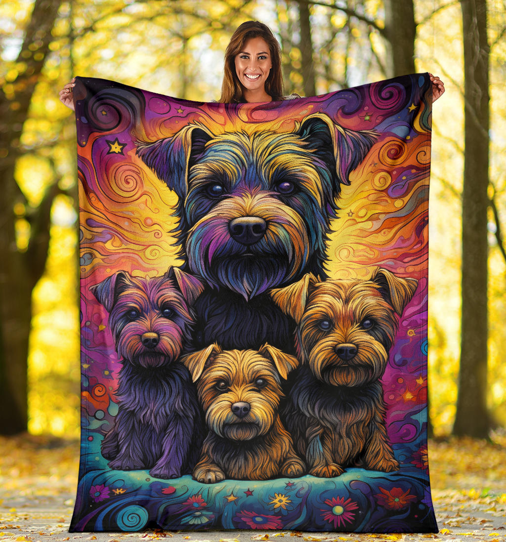 Glen of Imaal Terrier Blanket, Trippy Psychedelics Glen of Imaal Terrier Fleece Blanket, Glen of Imaal Terrier Throw Blanket, Glen of Imaal Terrier Gifts