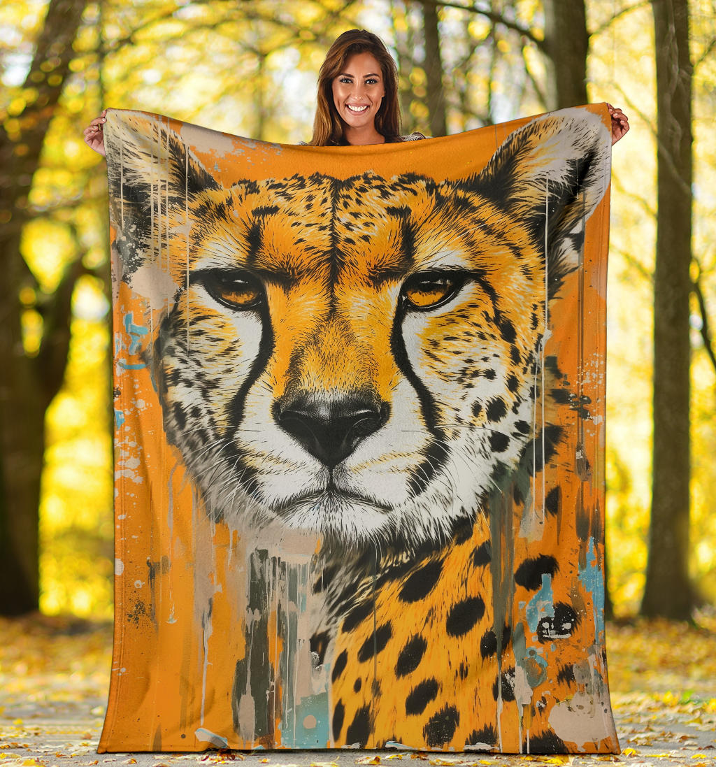 Cheetah Blanket, Trippy Psychedelics Cheetah Fleece Blanket, Cheetah Throw Blanket, Cheetah Gifts