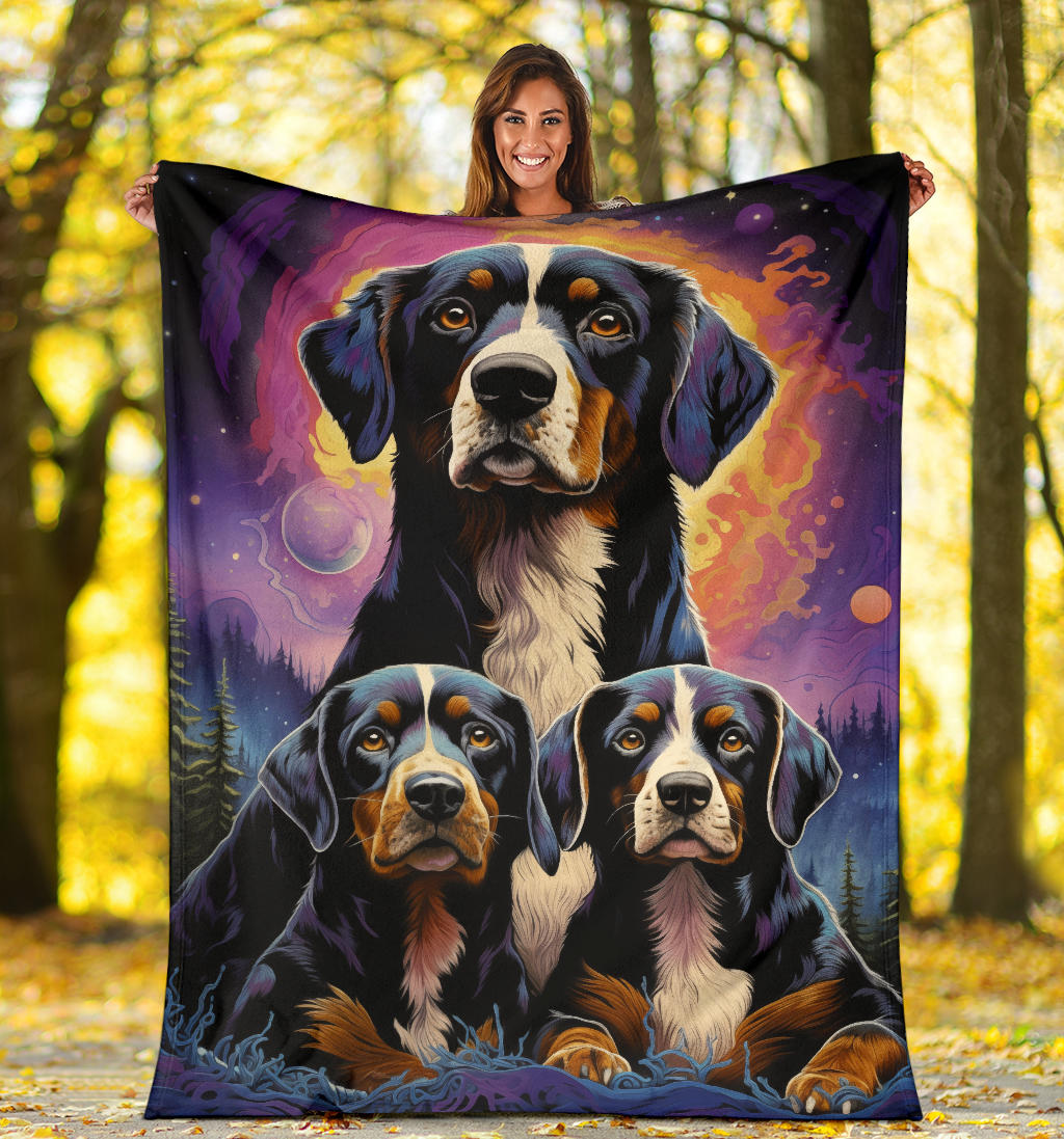 Entlebucher Mountain Blanket, Trippy Psychedelics Entlebucher Mountain Fleece Blanket, Entlebucher Mountain Throw Blanket, Entlebucher Mountain Gifts