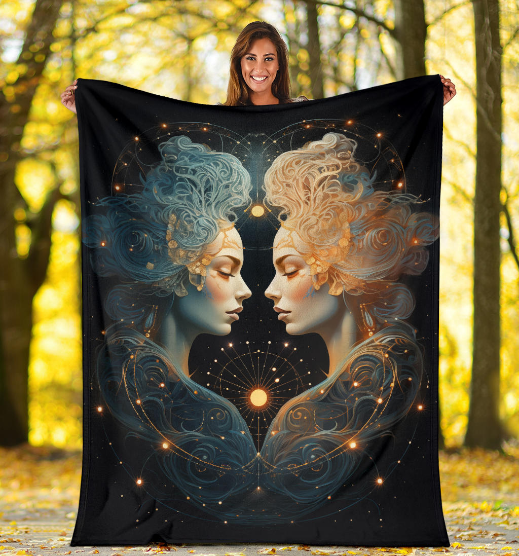 Gemini Zodiac Blanket, Twins Zodiac Sign, Gemini Zodiac Gifts, Gemini Zodiac Throw Blanket