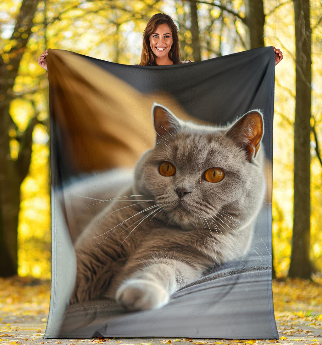 British Shorthair cat Blanket, Trippy Psychedelics British Shorthair cat Fleece Blanket, British Shorthair cat Throw Blanket, British Shorthair cat Gifts