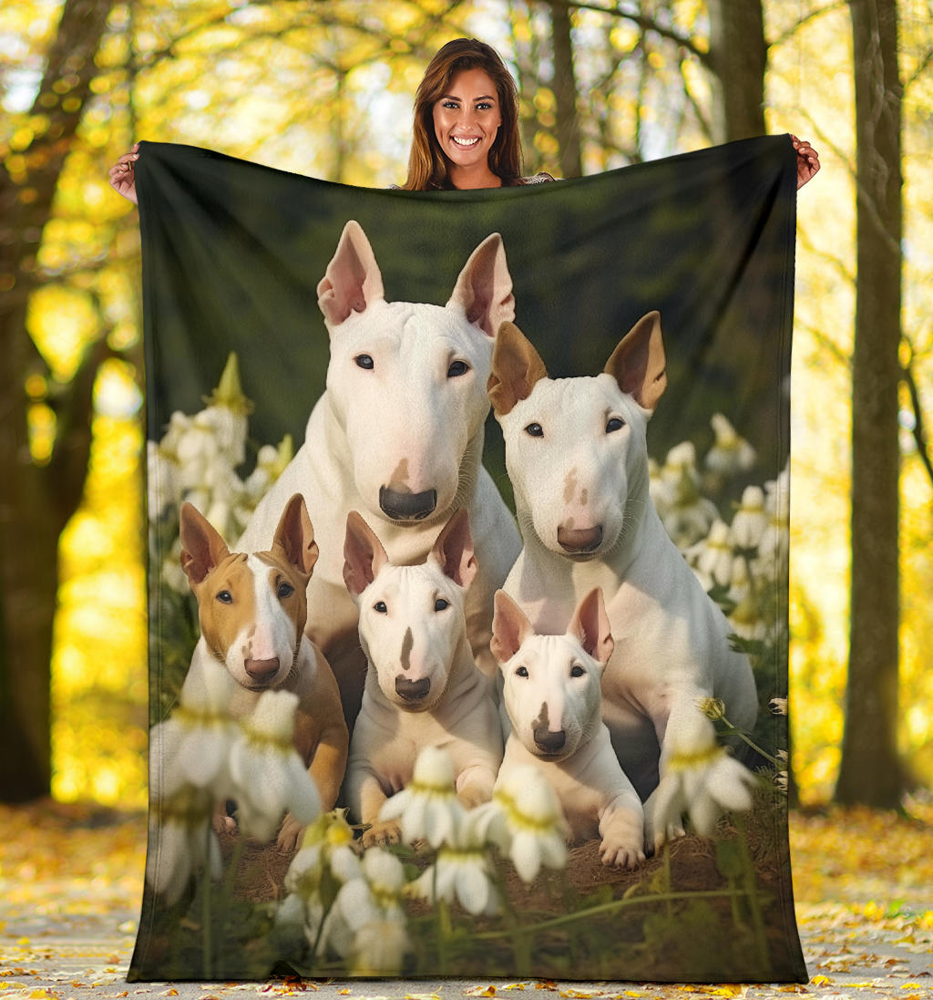 Bull Terrier Family Blanket, Bull Terrier Blanket, Bull Terrier Throw Blanket, Bull Terrier, Bull Terrier Gift