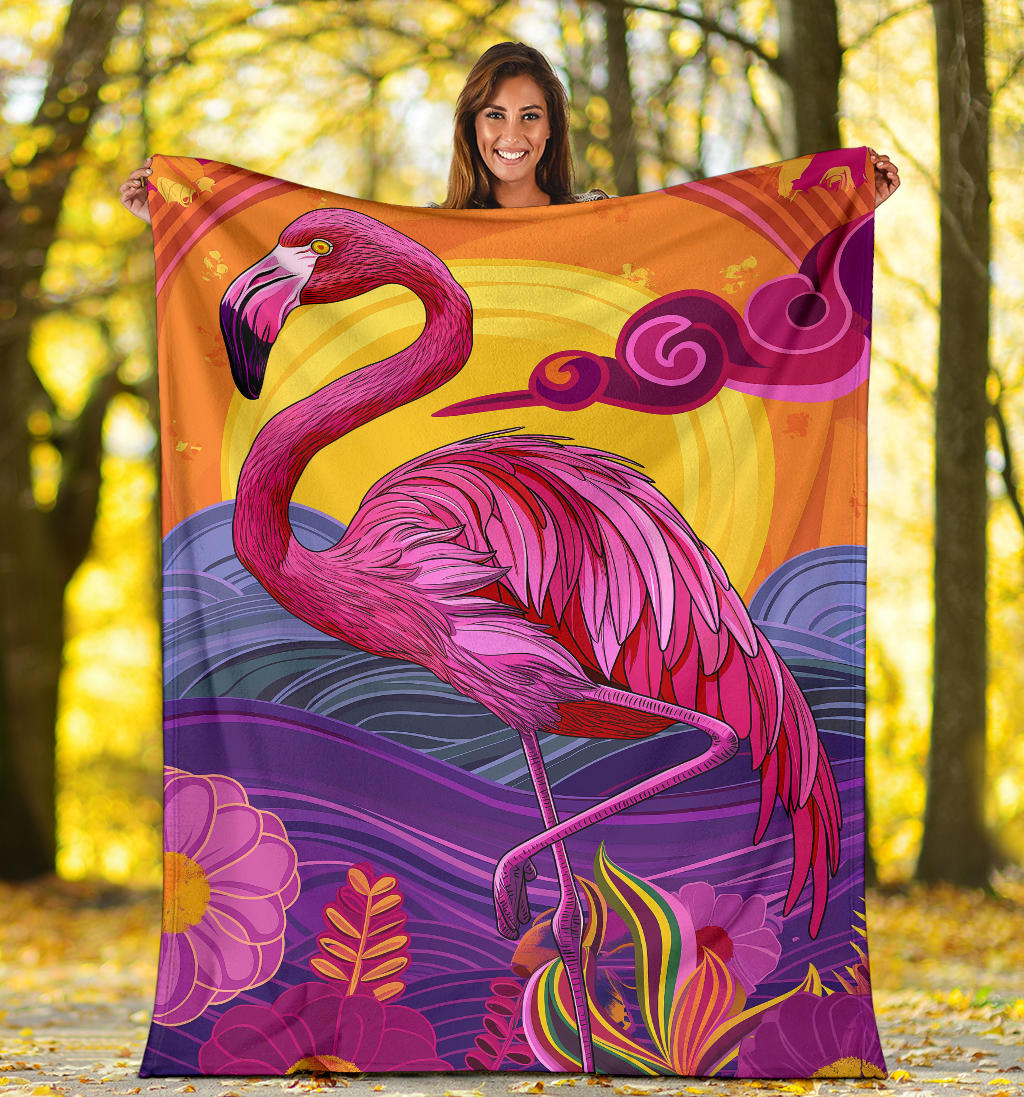 Flamingo Blanket, Trippy Psychedelics Flamingo Fleece Blanket, Flamingo Throw Blanket, Flamingo Gifts