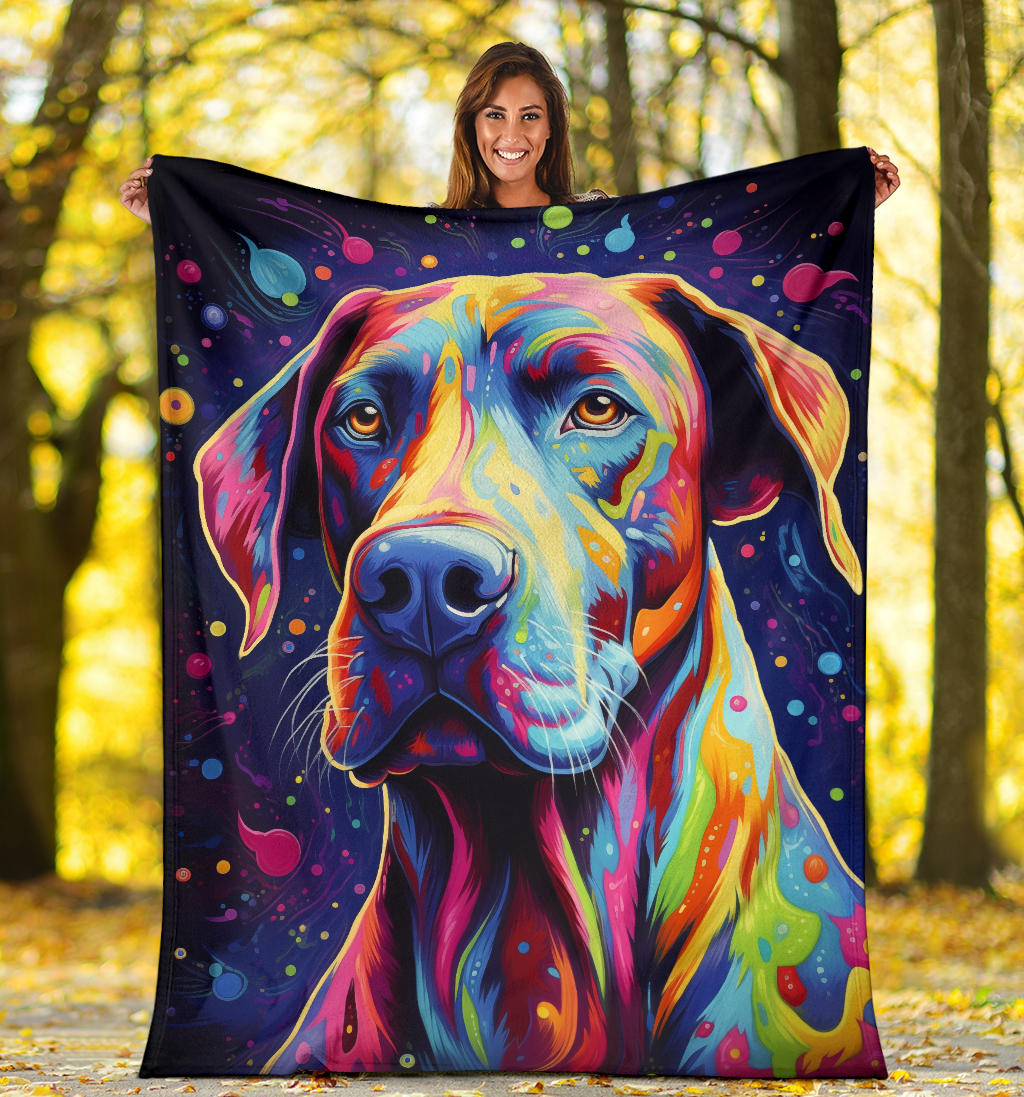 Trippy Psychedelics Great Dane Blanket, Great Dane Fleece Blanket, Great Dane Throw Blanket, Great Dane Gifts