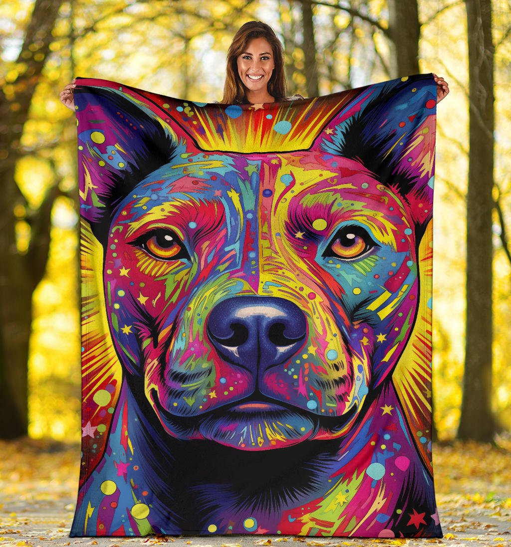 American Staffordshire Terri Blanket, Trippy Psychedelics American Staffordshire Terri Fleece Blanket, American Staffordshire Terri Throw Blanket, American Staffordshire Terri Gifts