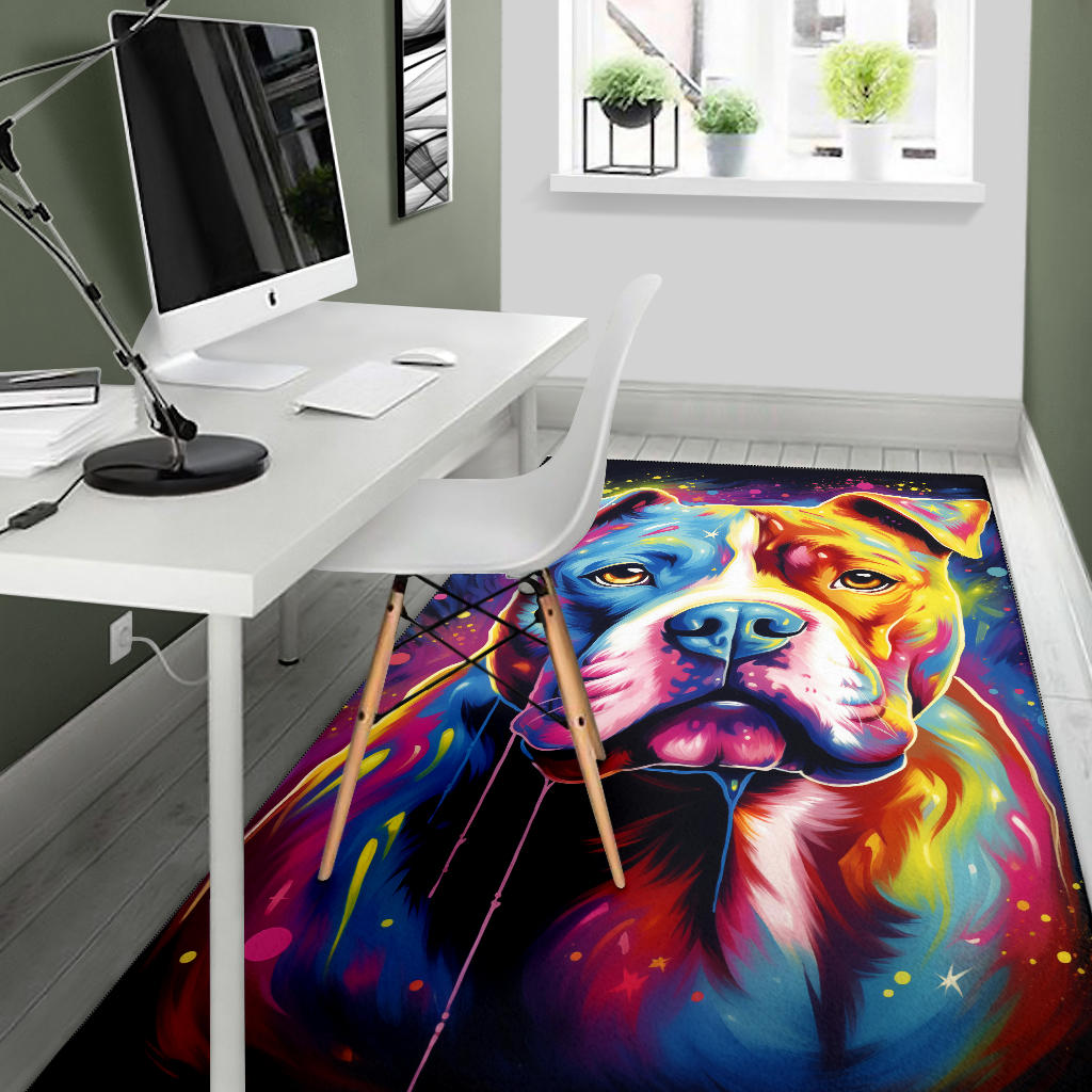 American Bulldog Area Rug, American Bulldog Trippy Rug, American Bulldog Gifts, American Bulldog Decor