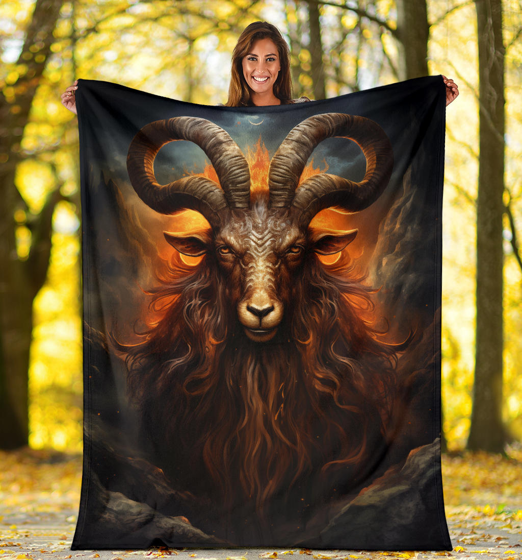 Capricornus Goat Zodiac Sign Blanket, Capricornus Goat Zodiac Gifts, Capricornus Goat Throw Blanket, Capricornus Goat Fleece Blanket