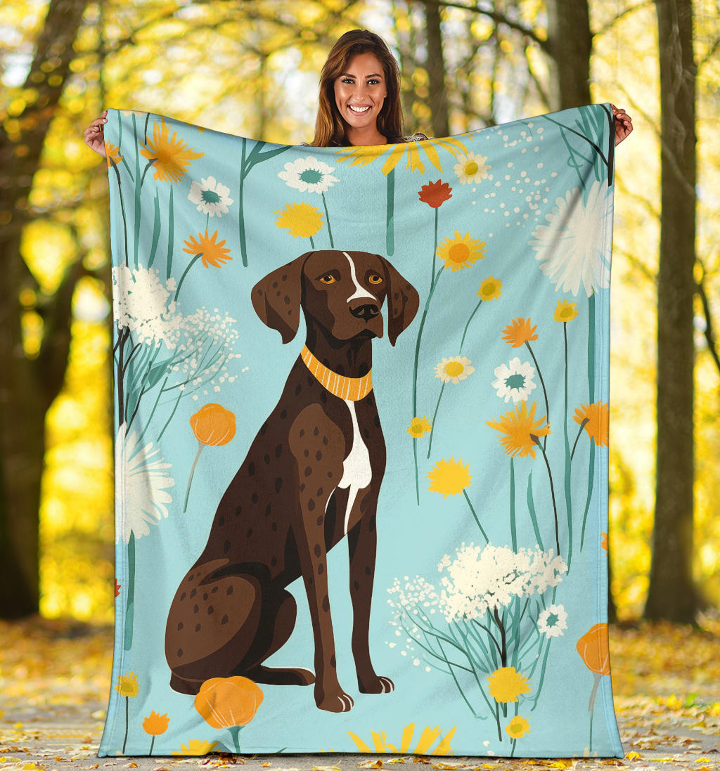 German Shorthaired Pointer Blanket, Trippy Psychedelics German Shorthaired Pointer Fleece Blanket, German Shorthaired Pointer Throw Blanket, German Shorthaired Pointer Gifts