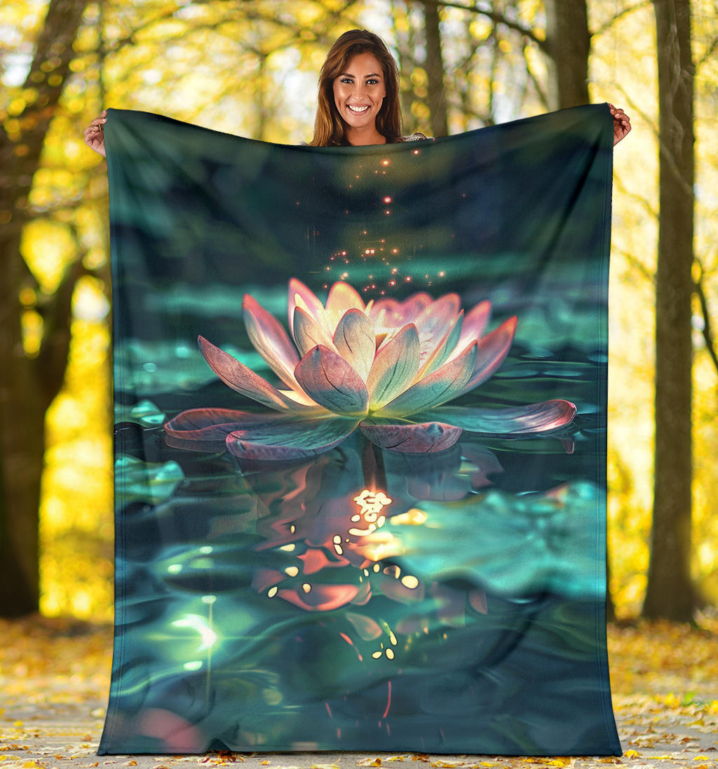 Luminous Lotus Blanket, Luminous Lotus Estetic Blanket, Luminous Lotus Blanket Gift, Blanket