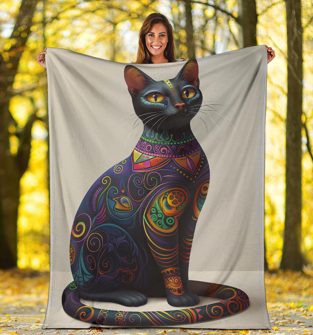 Korat cat Blanket, Trippy Psychedelics Korat cat Fleece Blanket, Korat cat Throw Blanket, Korat cat Gifts