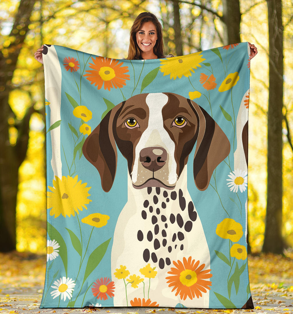 German Shorthaired Pointer Blanket, Trippy Psychedelics German Shorthaired Pointer Fleece Blanket, German Shorthaired Pointer Throw Blanket, German Shorthaired Pointer Gifts