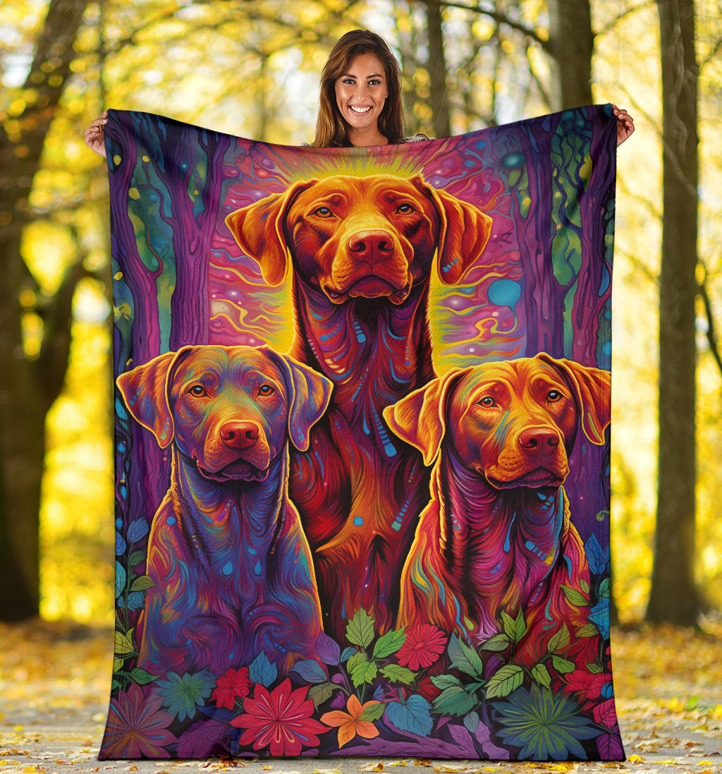 Chesapeake Bay Retrievr  Blanket, Trippy Psychedelics Chesapeake Bay Retrievr Fleece Blanket, Chesapeake Bay Retrievr Throw Blanket, Chesapeake Bay Retrievr Gifts